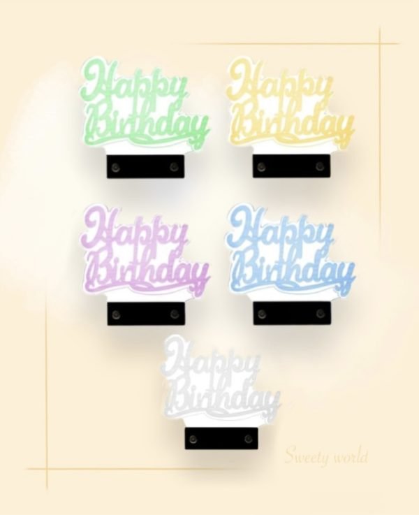 LED tortadísz Happy Birthday