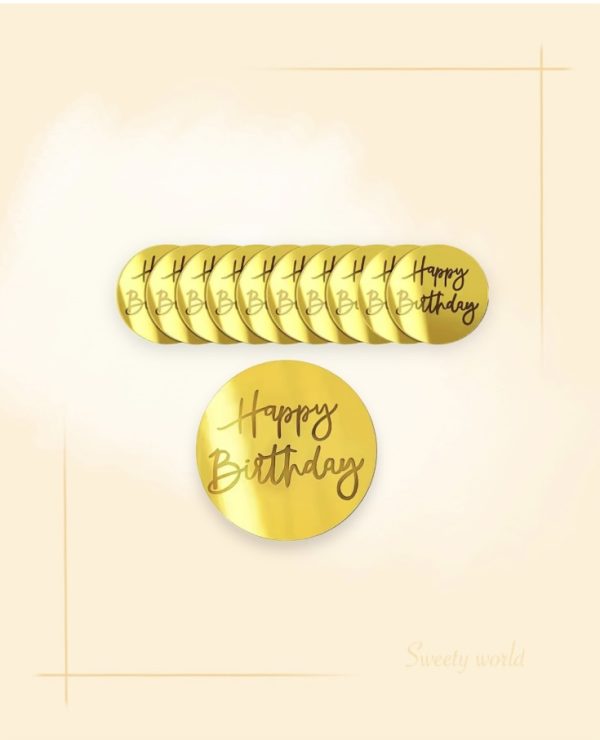 Happy birthday tortadísz arany